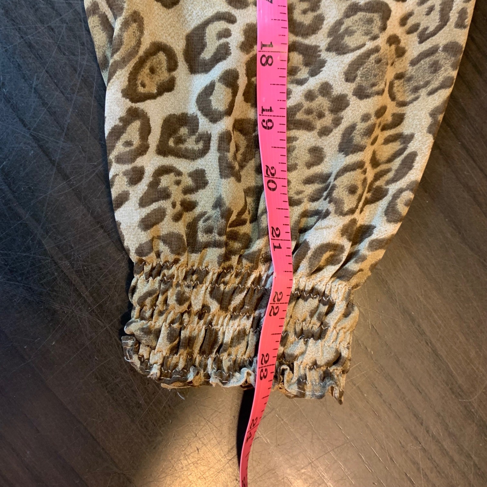 Zara Basic Leopard Print Ruffle Blouse Smocked He… - image 12