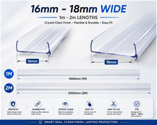 Kitchen Plinth Sealing Strip Clear 1M 2M Kickboard Seal Trim 16-18mm Various