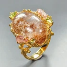 Handmade 32 ct+ Natural Ghost Quartz Ring 925 Sterling Silver Size 8 /R458013