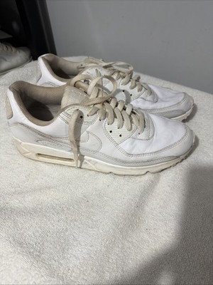 Nike Air Max 90 LTR Mens Size 12 Triple White Athletic Running Shoes Sneakers