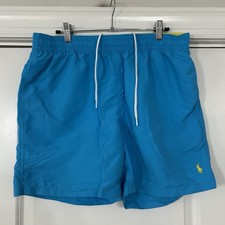 Vintage 90s Polo Ralph Lauren Swim Trunks Men  s Large Blue Yellow Pony Trunks