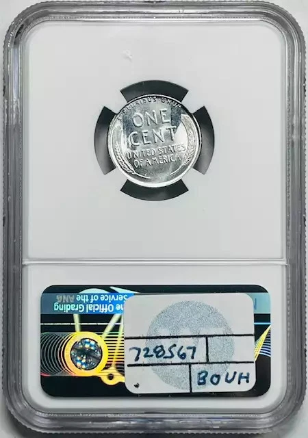 1943 Small Cents Lincoln Wheat Penny Steel NGC MS-68 Sight White - Image 2 of 3