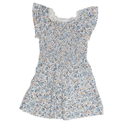 Lindex Kids, Kleid, Größe: 92, Weiß/Blau/Mehrfarbig, Blumen, Mädchen #fNS