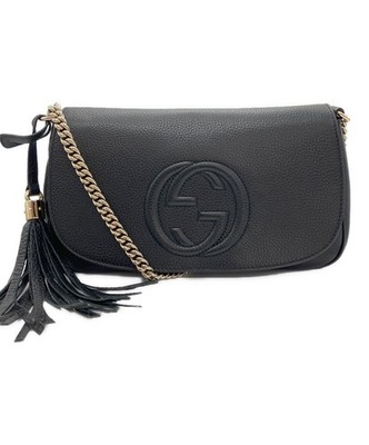 Gucci Damen Kette Schultertasche 336752 Schwarz Made in Italy Schneller Versand
