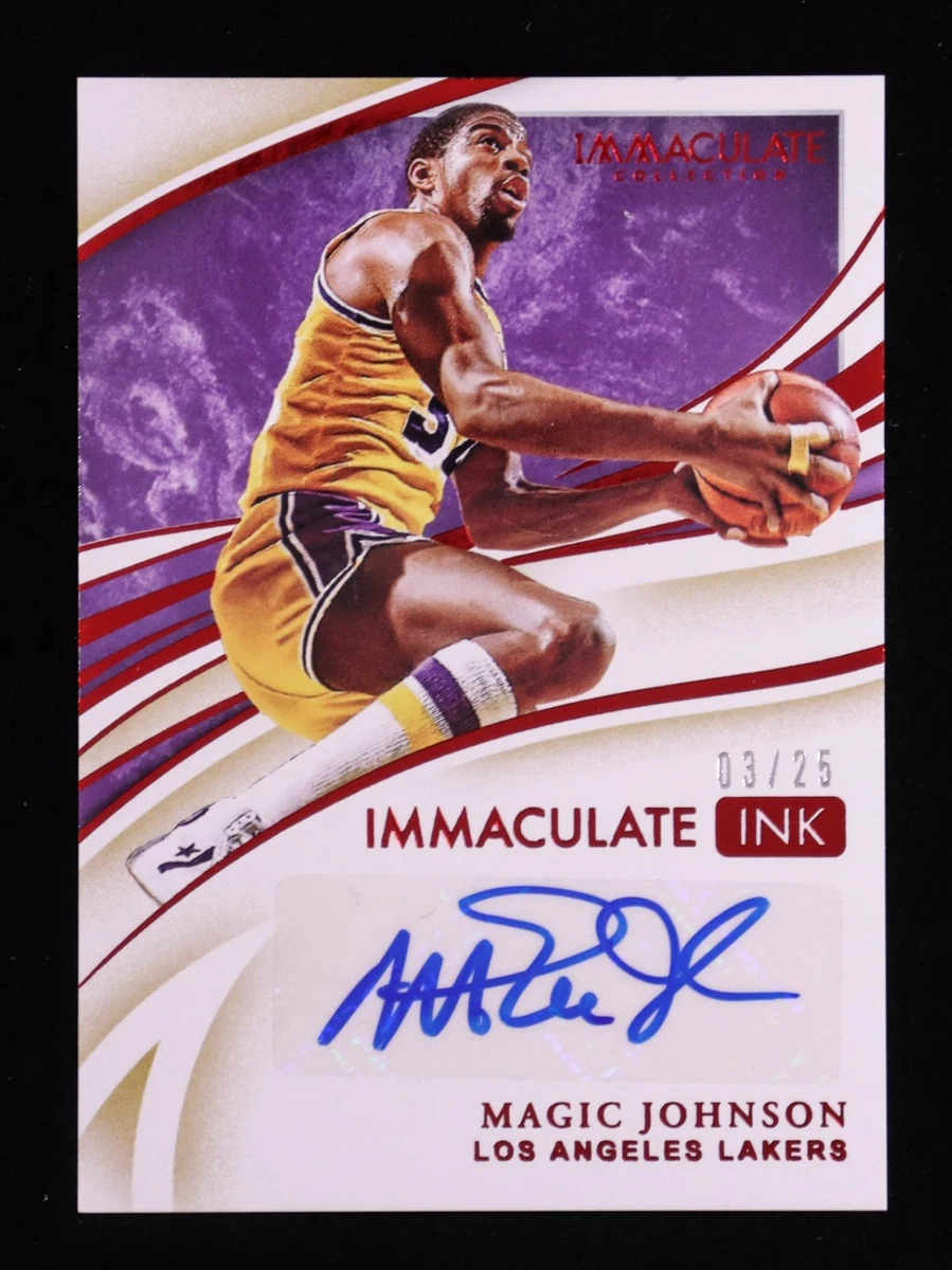 Panini Magic Johnson Basketball Autographed Sports Trading Cards