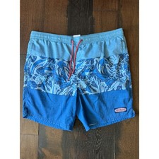 Vineyard Vines Mens Blue Sea Life Colorblock Swim Trunks Board Shorts Med