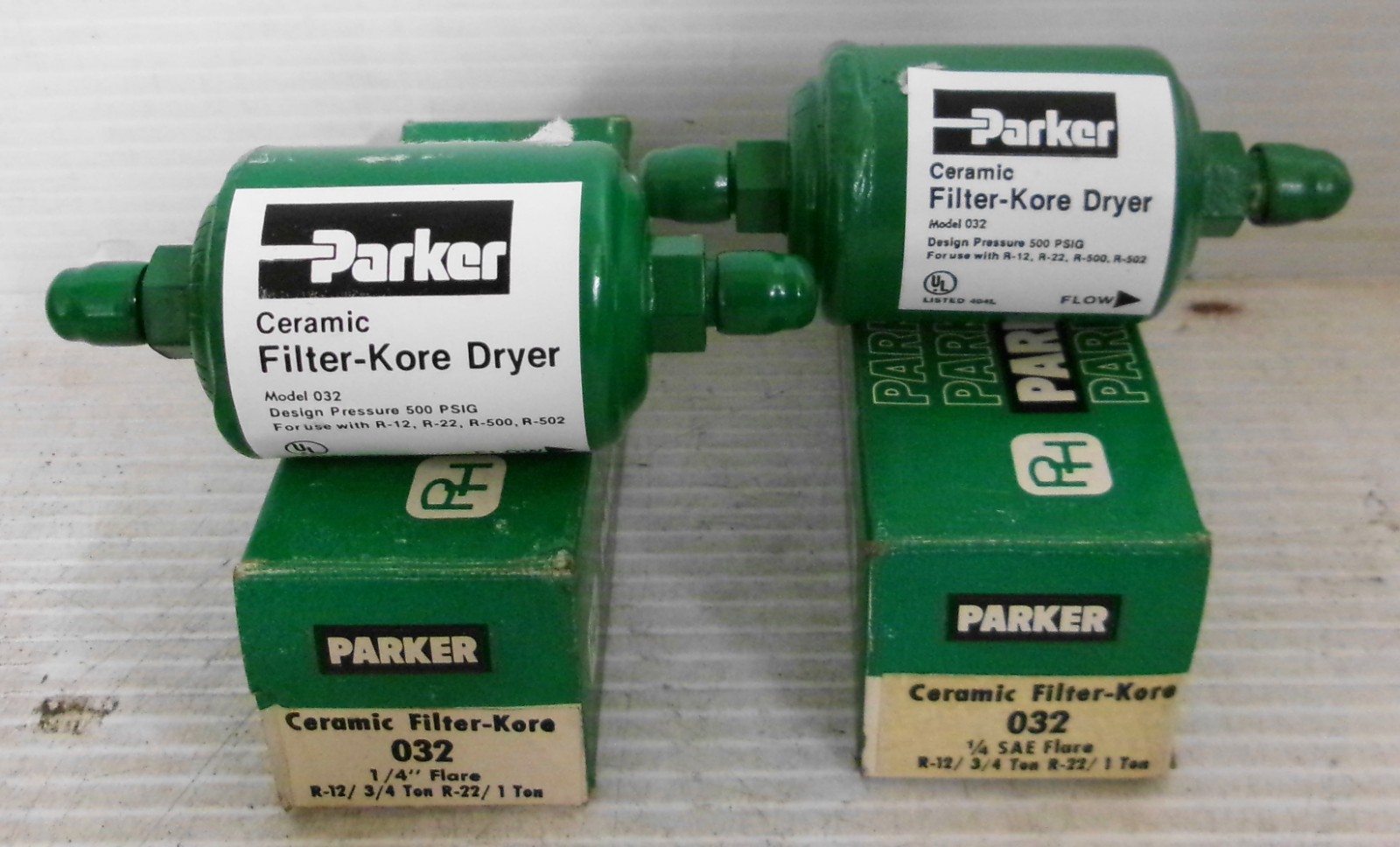 Parker-Hannifin 032 Ceramic Filter-Kore 500PSIG 1/4" Flare (Lot of 2)