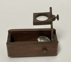 Antique Microscope J. J. Bausch Pocket Field Microscope In Wood Box — photo 1