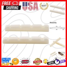 Basic 38mm Flat Bottom Bone Slotted Bass Nut for 4 String Bass Guitar, 38 3...