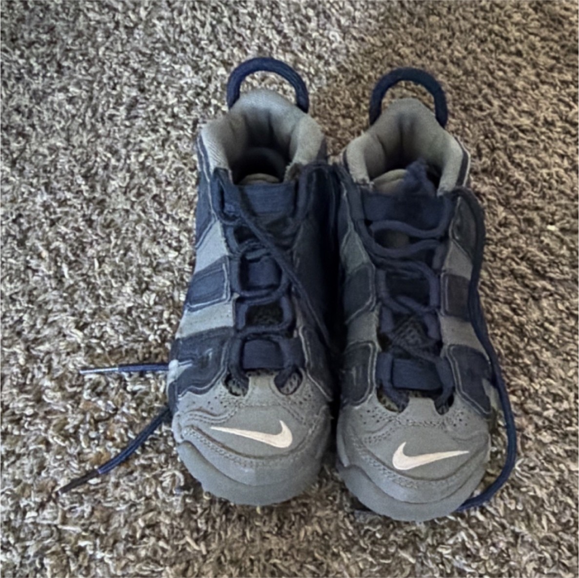 Nike DM3318-009 Boys' Mid Top Blue Gray Mesh Lace Up Lightweight Sneakers 11C