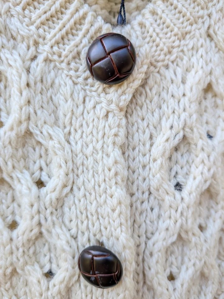 Suéter Cárdigan Niños Aran Woollen Mills Talla XL 100% Lana Merino Nueva Irlanda Foto 2 de 4