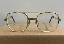 VTG 70s TITMUS Z87 Eyeglasses Frames Aviator Oversize 5 1/4 52-20 Gold Mens