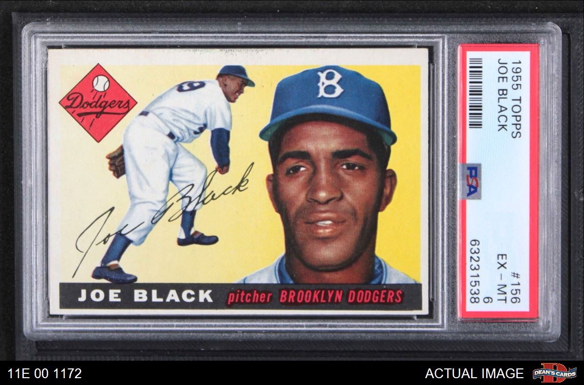 1955 Topps #156 Joe Black Dodgers PSA 6 - EX/MT