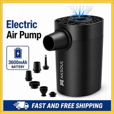 Image of Electric Air Pump for Inflatables Rechargeable 1600 3600mAh Battery & AA Battery