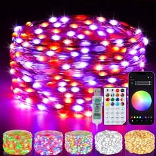 Smart Fairy Lights 33Ft 100 LED Twinkle String Lights with Remote & APP Contr...