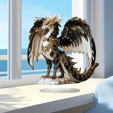 Acrylic Dragon Figurine Tabletop Centerpieces Animal Statue Decorative Ornament