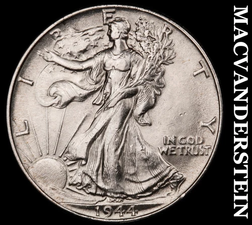 1944 Walking Liberty Half Dollar - Scarce  Uncirculated  Lustrous  #G7166