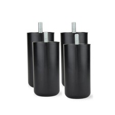 PIEDINI PER MOBILI DIVANI PVC NERO -GAMBE PER MOBILI RESISTENTI H.12CM - 4 PEZZI