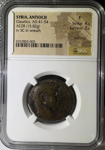 Syria, Antioch Claudius AD 41-54 AE28 15.82g NGC F (003)