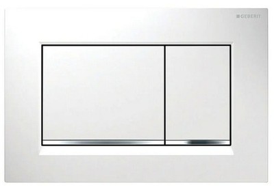 SIGMA30 Geberit Betätigungsplatte 2 Mengen Spülung weiss glanzchrom 115.883.KJ.1