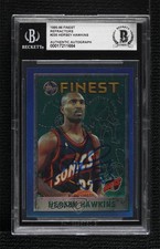 BAS 1995-96 Topps Finest Refractor Hersey Hawkins #235 BGS Authentic Auto 3c7