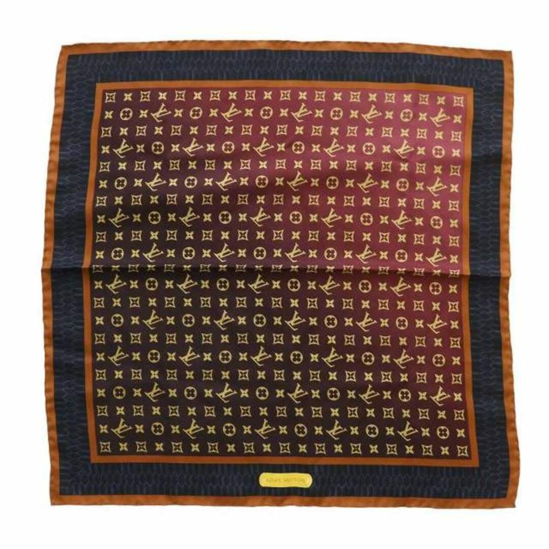 Louis Vuitton Mini Silk Scarf Monogram Navy Brown All-Over Logo