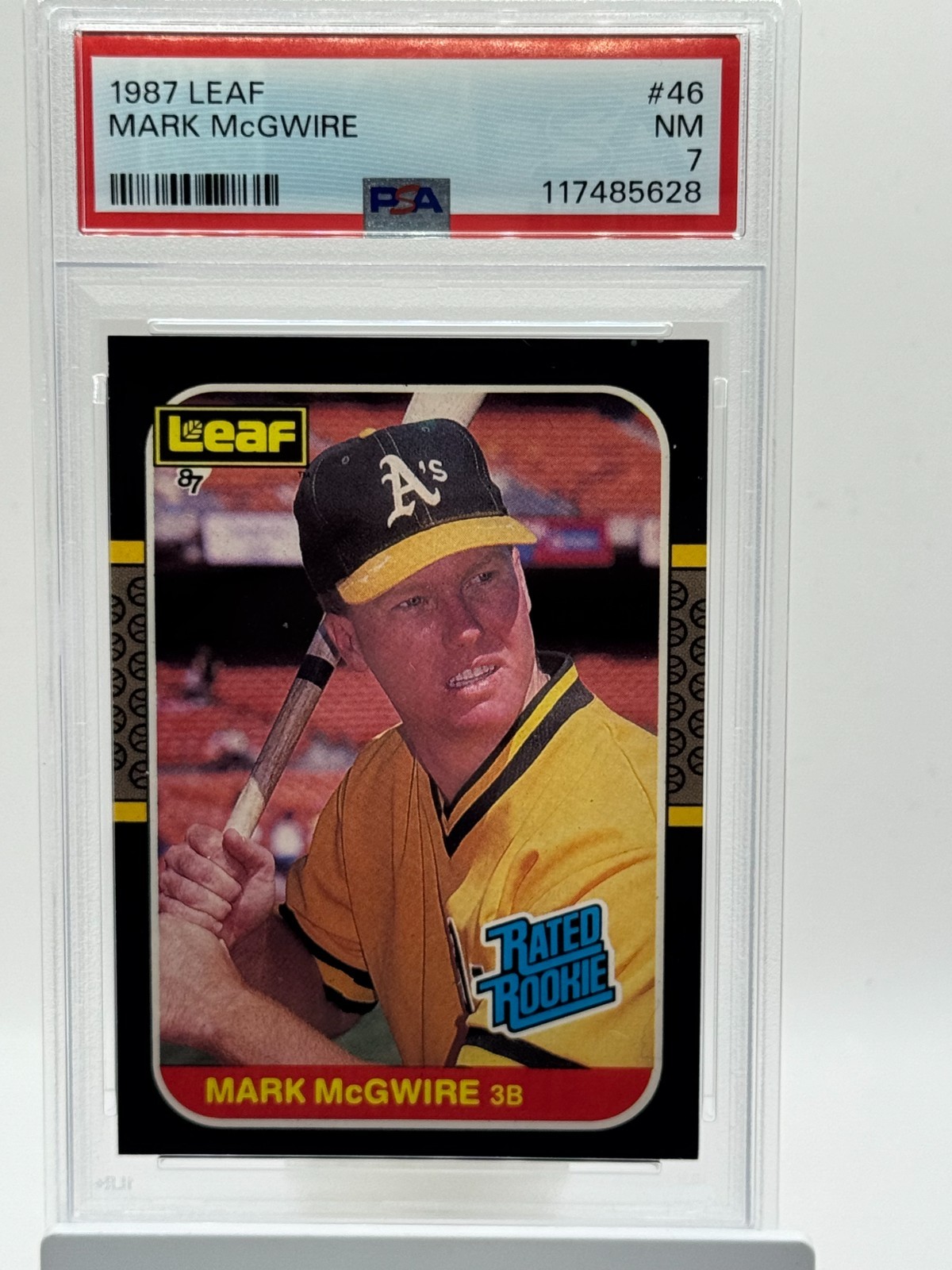 1987 Leaf Mark McGwire 46 PSA 7