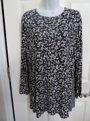 WEAREVER COLL. BY J. JILL Sz Med. 10/12 Pullover Tunic Top Tie-Back Floral