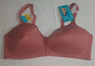 Vanity Faur Body Caress Full Coverage Wireless Bra 72335 Canyon Rose 40D NWT
