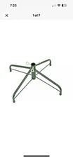16in Green Metal Tree Base Stands, Artificial Christmas Trees Folding Legs