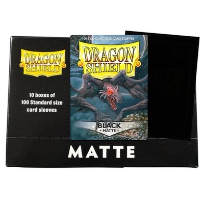Dragon Shield Matte Black 10 PACK DISPLAY BOX Standard Size Sleeves 100ct