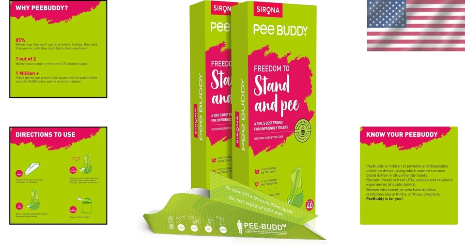 Dispositivo de micción femenino portátil, paquete de 80 Foto 2 de 4