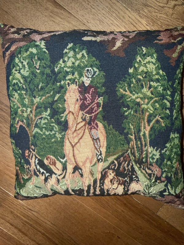 VTG  4 French jacquard tapestry throw pillows Horse Ralph Lauren Aesthetic