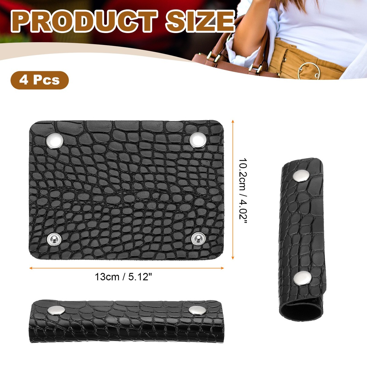 4Pcs Handbag Handle Cover, Alligator Pattern Luggage Handle Wrap