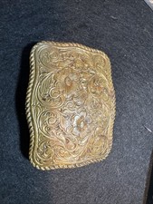 Vintage Bronze El Arturo Crumrine Belt Buckle Ornate Design Flowers