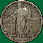 1917 Type 1 Standing Liberty Quarter Very Fine VF Coin #40377
