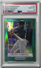 Deion Sanders 2012 Prizm Baseball Green PSA 10 SSP RARE Braves