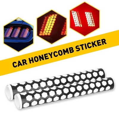 2x Rear Car Tail Honeycomb Light Sticker Universal Lamp Taillight Cover Decal US