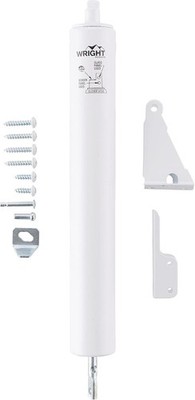 Heavy Duty Pneumatic Storm Door Closer Adjustable Quiet-Closing Hold Open White