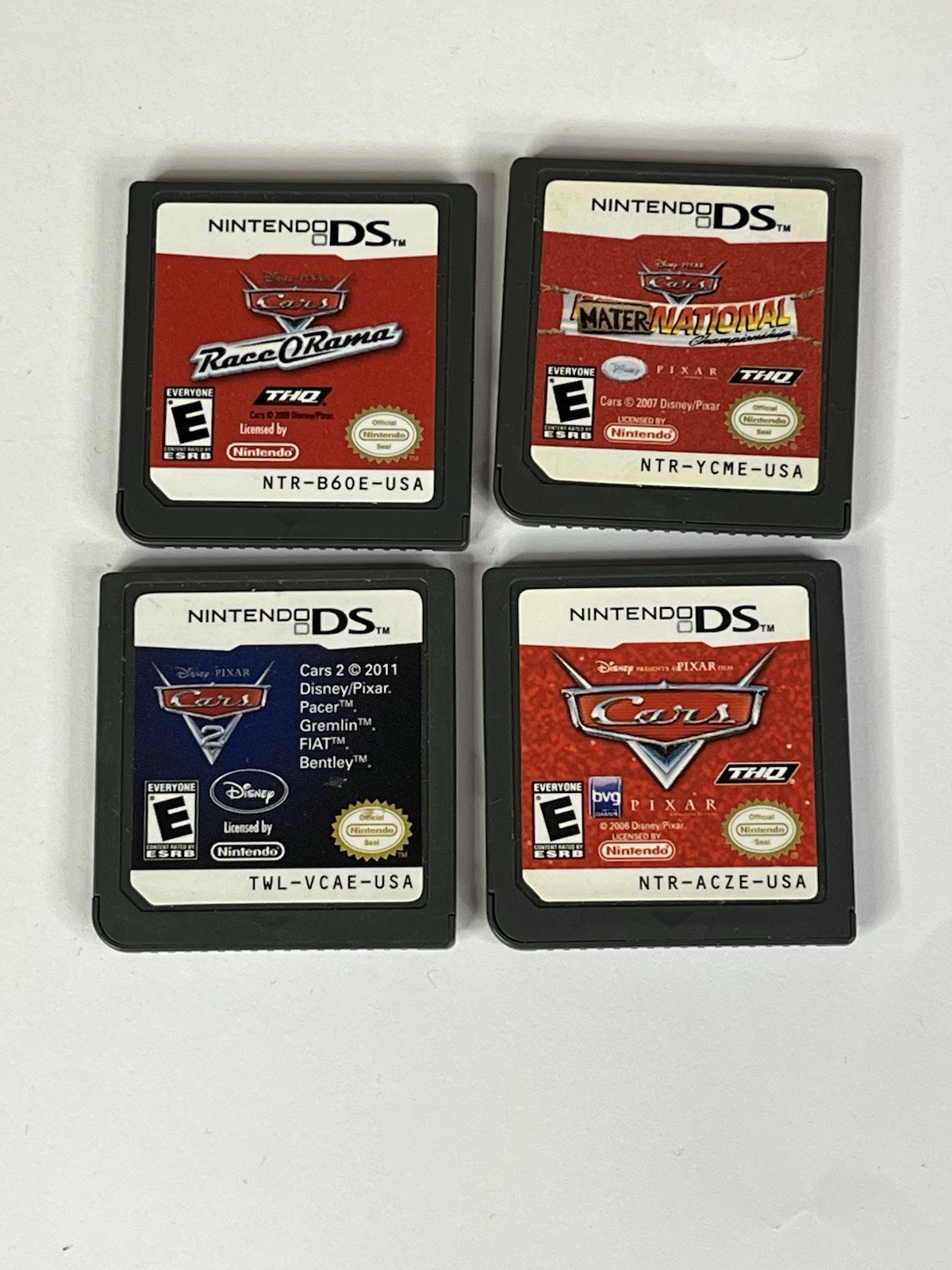 Lot Of 4 Nintendo DS Disney Pixar Cars Game Lot Race O Rama Cars 1 Cars 2