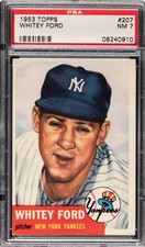 1953 TOPPS #207 WHITEY FORD VINTAGE NEW YORK YANKEES HALL OF FAME! NM PSA 7