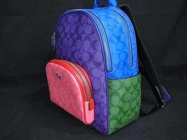Mochila de PVC Coach Signature multicolor 13x12x5 pulgadas Excellen de impuestos de importación incluidos Foto 3 de 4