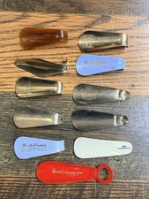 Vintage Shoe Horns Plastic  Metal Advertising Stores LOT OF 11
