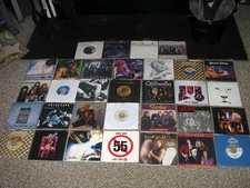 KISS/VH/DEF/CRUE/RATT/POISON/SKID ROW/CINDERELLA/WINGER-32 LOT 45s REDUCED READ!