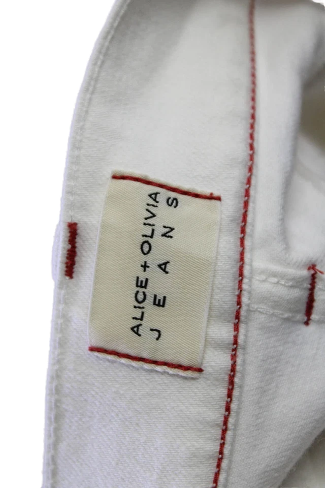 Alice + Olivia Womens High Rise White Pants Size 31 - Image 4 of 4