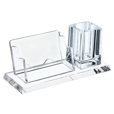 Business Kartenhalter Acryl 1 Slot Name Display Stand mit Stift für Büro Klar