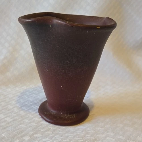 Van Briggle Brown Art Pottery Vase Matte Finish Colorado 5 Inch 1930s