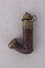 Antike Tonpfeife mit Messingfassung 1.Hälfte 19.Jahrhundert