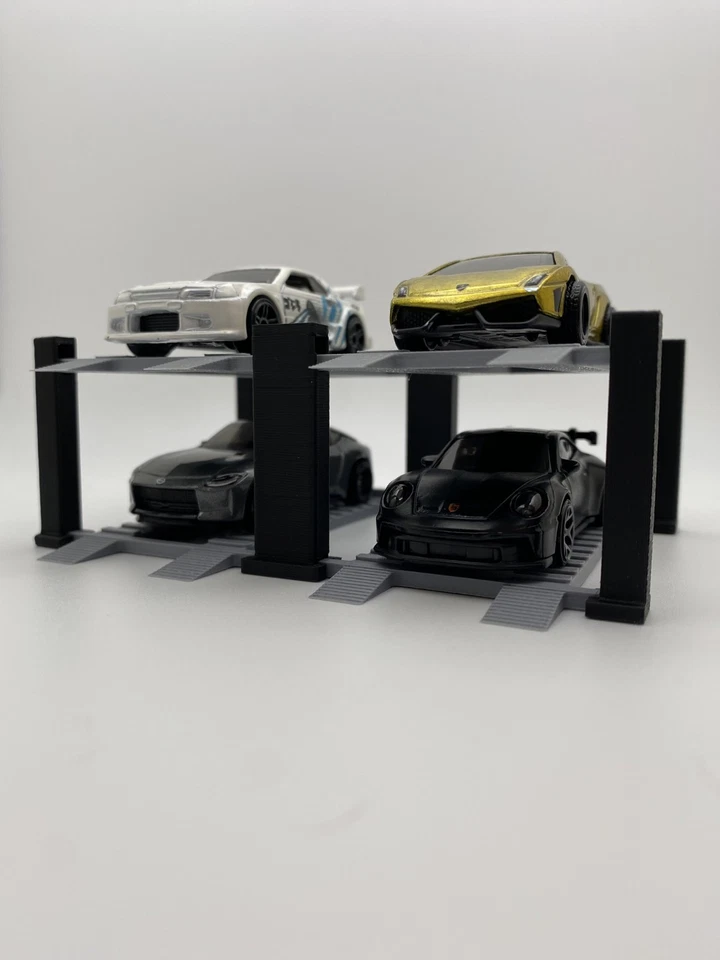 1:64 Scale 4 Post Lift 4 Car Garage Display 2 Tier For Diecast - Image 2 of 4