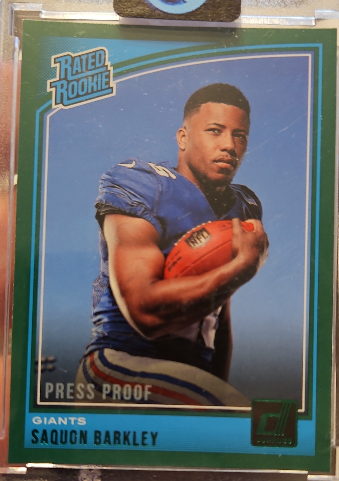 2018 Panini Donruss - Rated Rookie Saquon Barkley #306 Press Proof Green (RC)